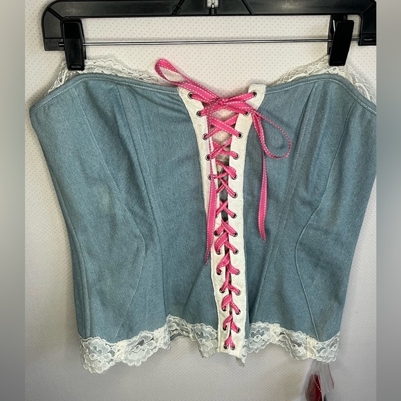 Shirley of Hollywood faux denim with lace corset size 38 - Picture 14 of 14